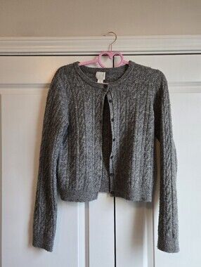 H&M Gray Button Up Sweater